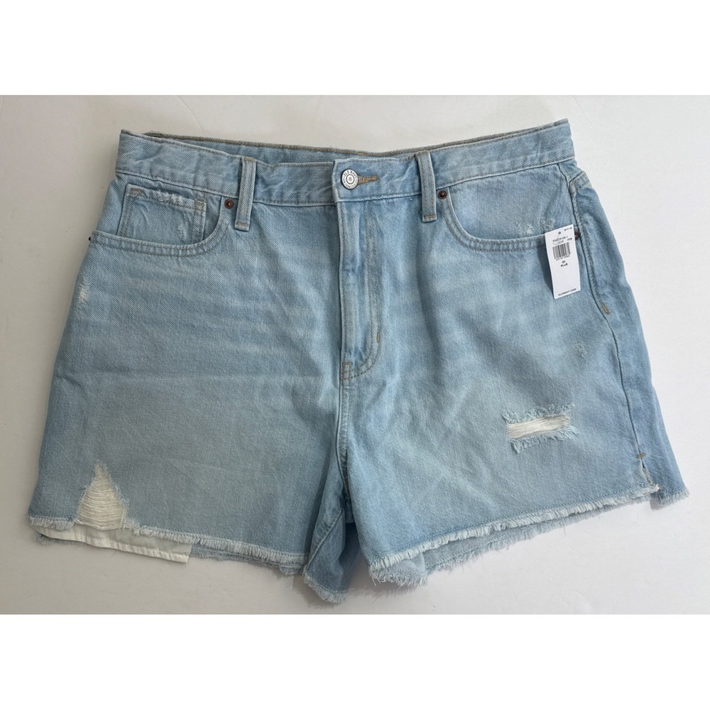 Old Navy Light Denim Jean Shorts‎ Ladies Size 20 High Rise Raw Edge Distressed
